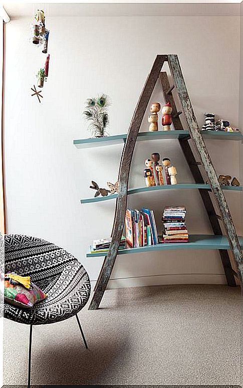 Ladder as shelf