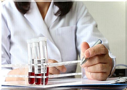 A doctor and blood tests