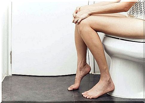 Woman on the toilet