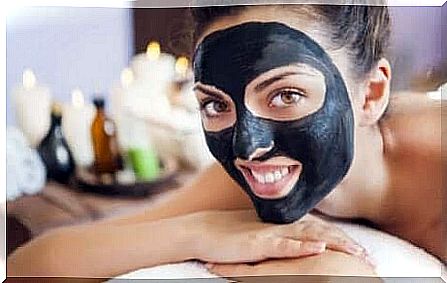 Black face mask against impurities