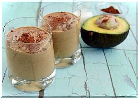 Chocolate and avocado smoothie.