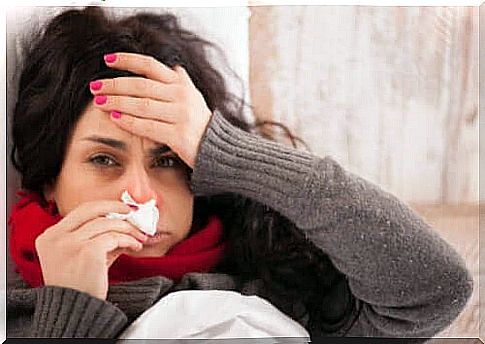 Woman with runny nose