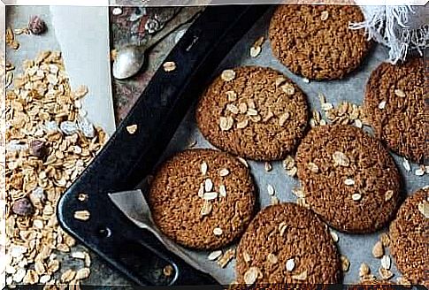 Sugar-free yogurt biscuits with oatmeal.